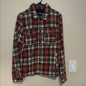 Plaid snap front flannel shacket
